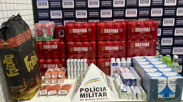 Vídeo: homem furta carrinho de supermercado com carnes nobres e cerveja e é preso em Minas