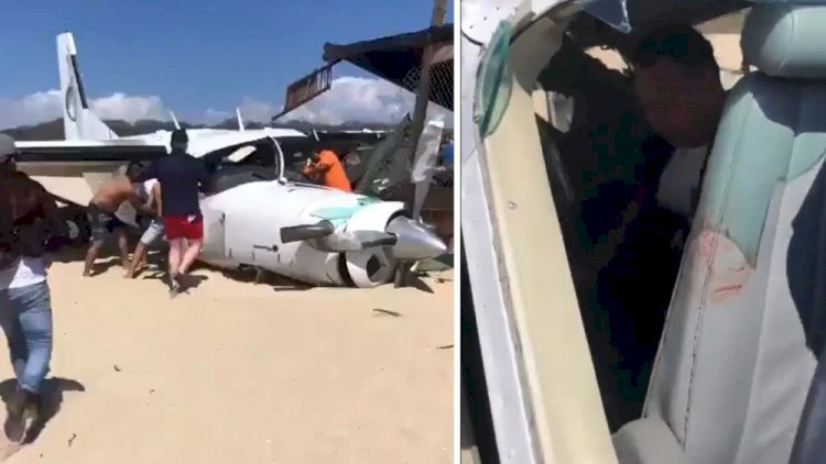 Vídeo: avião mata banhista ao fazer pouso de emergência em praia no México