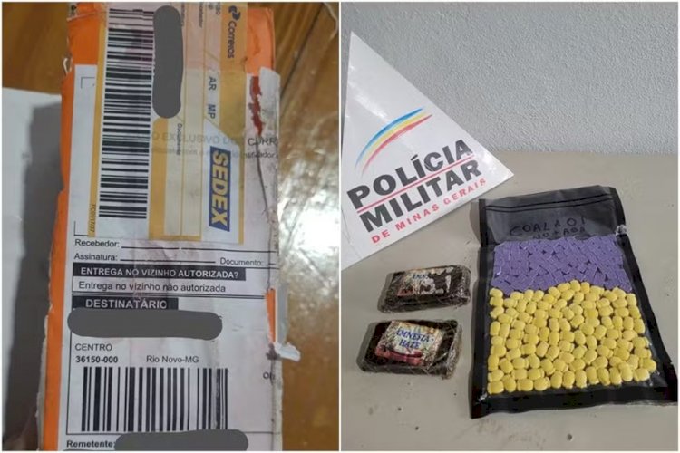 Homem é preso depois de receber comprimidos de ecstasy e barras de haxixe pelos Correios em MG