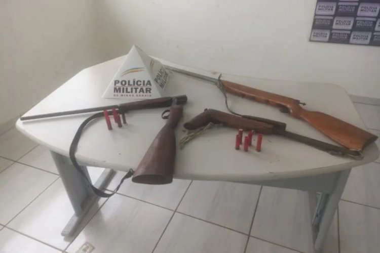 Suspeitos de roubo são presos por posse irregular de armas de fogo