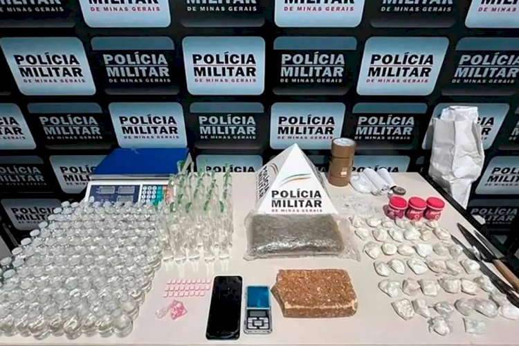 Quase um quilo de crack e cocaína e 132 frascos de loló são encontrados dentro de sofá