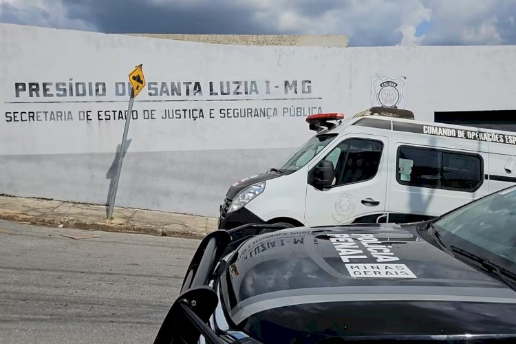 Policiais militares atendem ocorrência de fuga em presídio de Santa Luzia