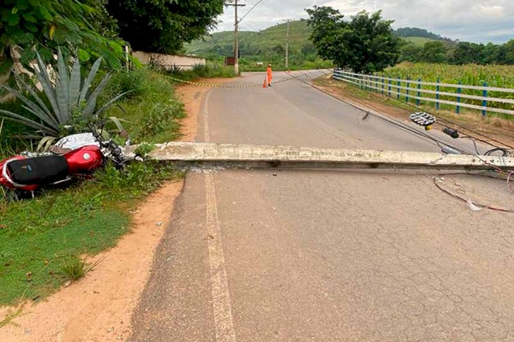 Motociclista bate em poste e morre na MGC-265