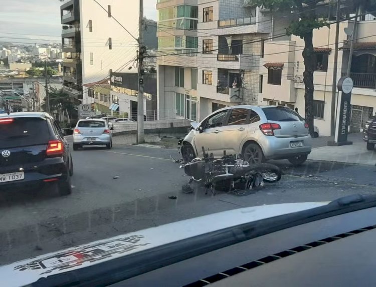 Motociclista é socorrido em estado grave após acidente na Garganta do Dilermando, em Juiz de Fora