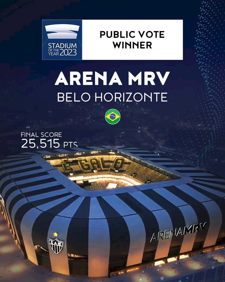 Arena MRV é eleita ‘Estádio do Ano’ em concurso internacional