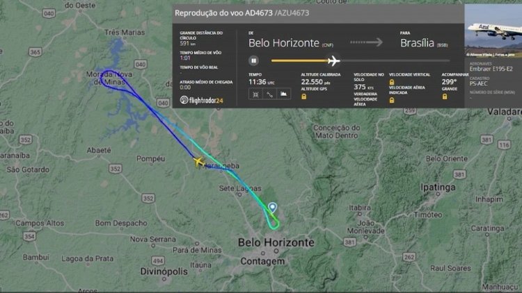 Vídeo mostra exato momento em que avião da Azul retornou a Confins após pane no ar