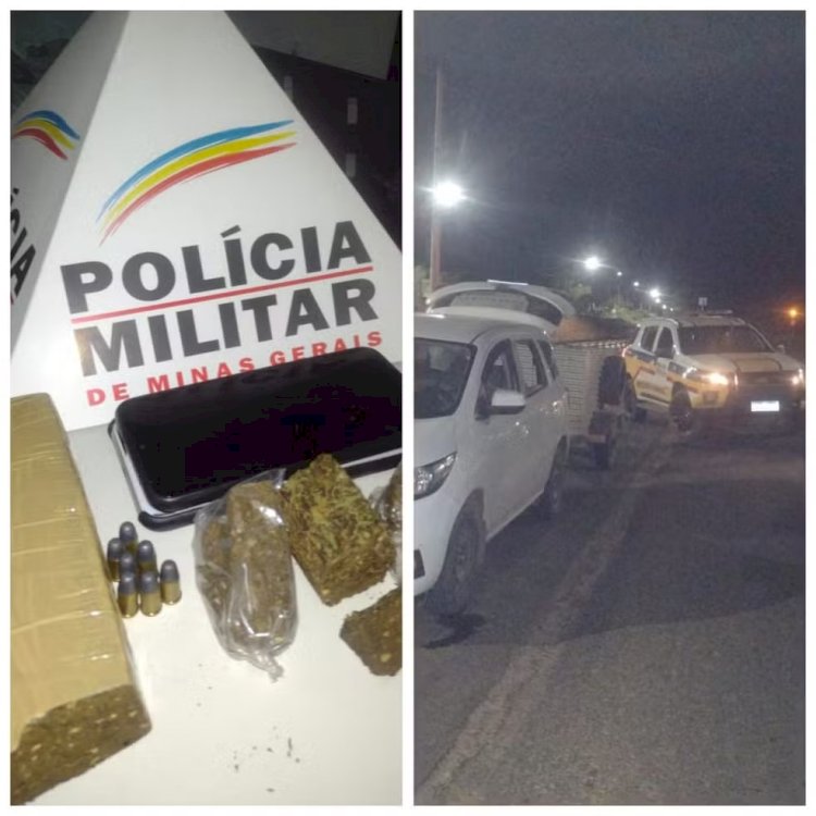 Polícia apreende maconha e munições em táxi que seguia de Montes Claros para Jaíba