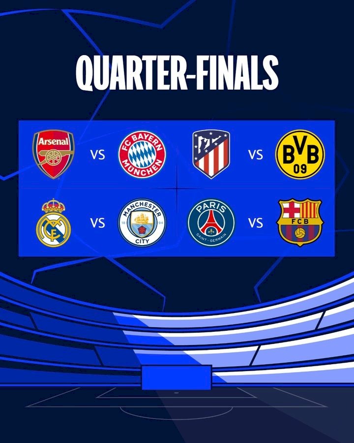 Champions League: quartas de final terá Manchester City x Real Madrid; veja os confrontos