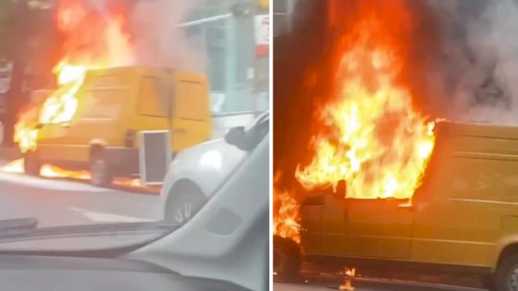 Vídeo: carro pega fogo em BH e atrapalha o trânsito na avenida do Contorno