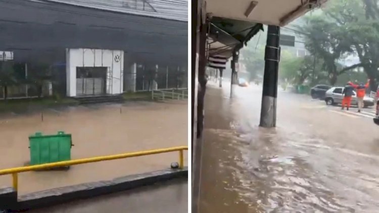 Vídeo: temporal castiga Petrópolis, no RJ, e causa deslizamentos e enchentes