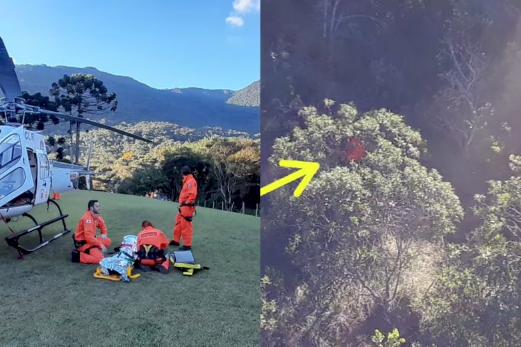 Homem cai de parapente na serra da Mantiqueira, em MG, e fica com hipotermia