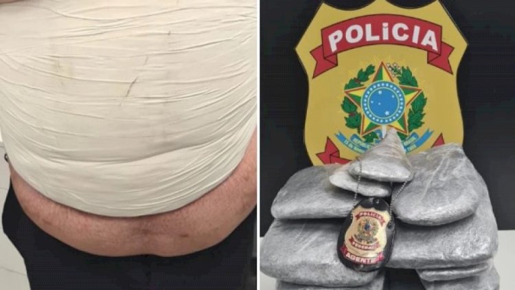 PF prende homem com 8 kg de supermaconha no corpo no Aeroporto de Confins