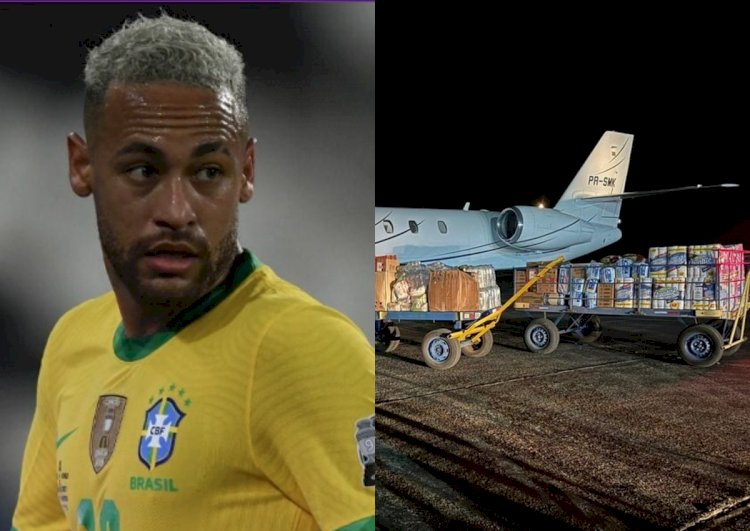 Neymar envia avião ao RS com suprimentos às vítimas da crise; veja