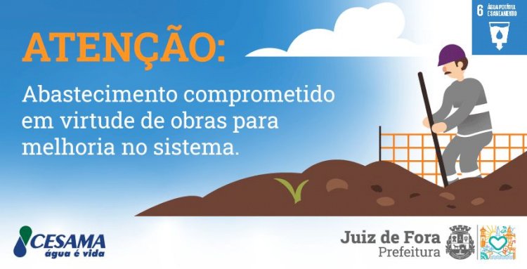 Interligação da Cesama será realizada na segunda, 13, e parte da Zona Norte pode ter abastecimento comprometido