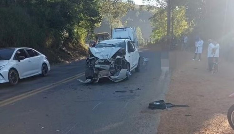 Motociclista morre ao bater de frente com carro que invadiu a contramão na BR-356