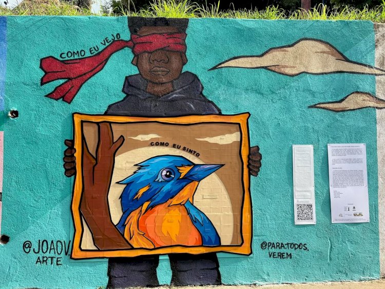 Grafite com braile permite que cegos apreciem pintura em MG: 'Primeira vez com a arte', diz garoto de 14 anos