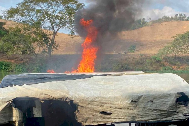 Ação contra garimpo irregular encontra dragas para extração de ouro no Rio Pomba