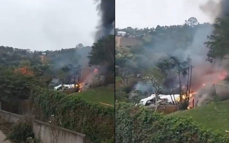 Avião com capacidade para 68 passageiros cai em Vinhedo, no interior de SP