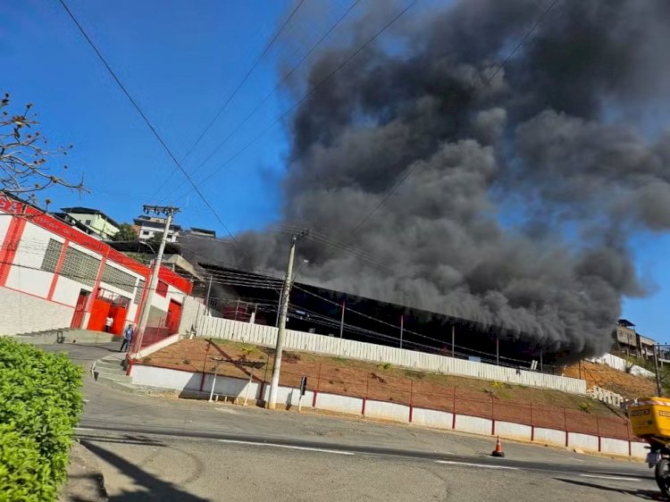 FOTOS: Fogo para destruir ninho de marimbondos sai de controle e causa incêndio com prejuízo de R$ 100 mil em empresa de Juiz de Fora