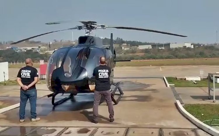 Polícia apreende em MG helicóptero de investigado em operação contra lavagem de dinheiro e jogos ilegais