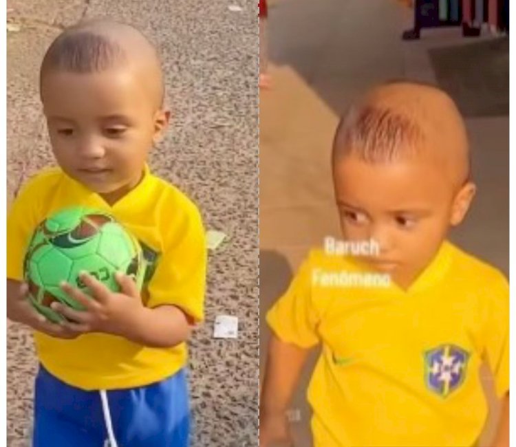 Mãe faz corte no filho estilo cascão de Ronaldo Fenômeno no 'dia do cabelo maluco' e viraliza