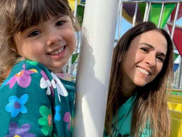 Tatá Werneck e Rafa Vitti reúnem famosos em aniversário da filha