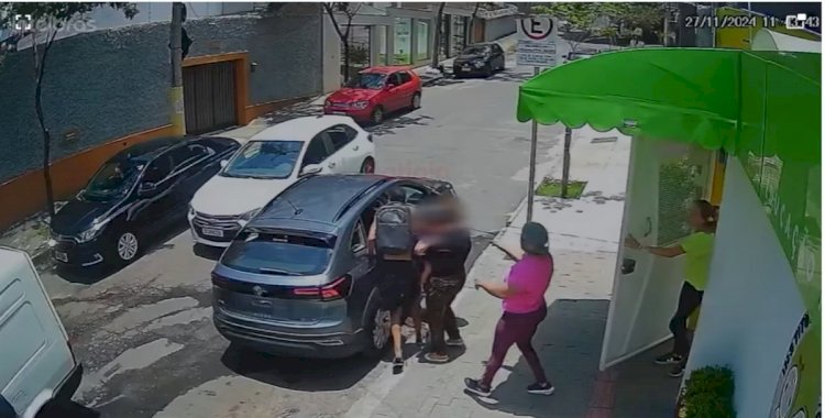 VÍDEO: mãe impede que filha vire refém segundos antes de assalto na Pampulha