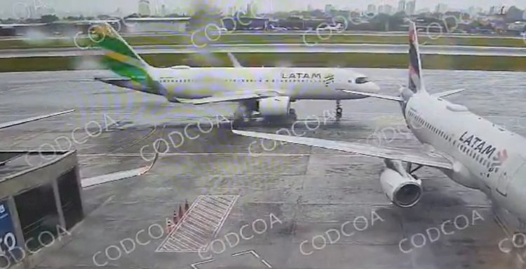 Vídeo: colisão entre aviões no aeroporto de Congonhas amassa aeronaves com passageiros embarcados