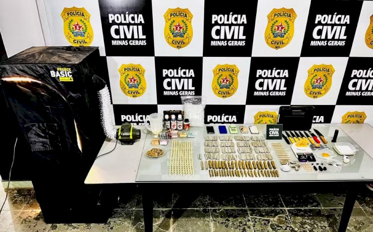 Polícia descobre 'bunkers' para venda de droga em Ubá, e equipe antibombas de BH desativa granada apreendida em operação