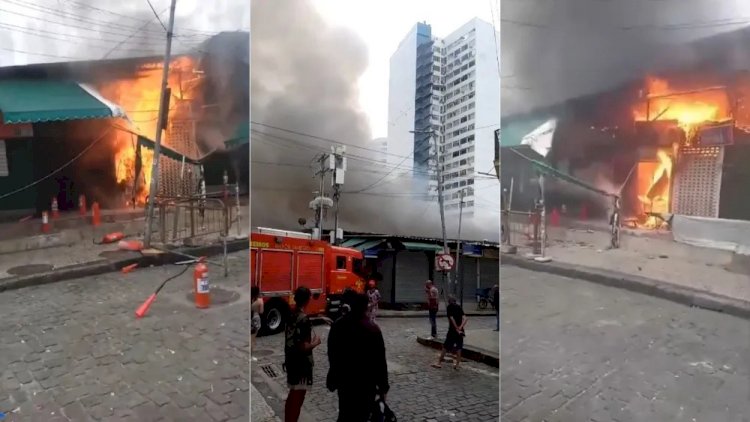 Vídeo: incêndio destrói camelódromo da Uruguaiana no RJ