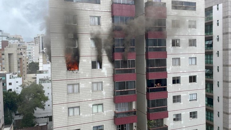 Incêndio em apartamento mobiliza bombeiros na região Centro-Sul de BH