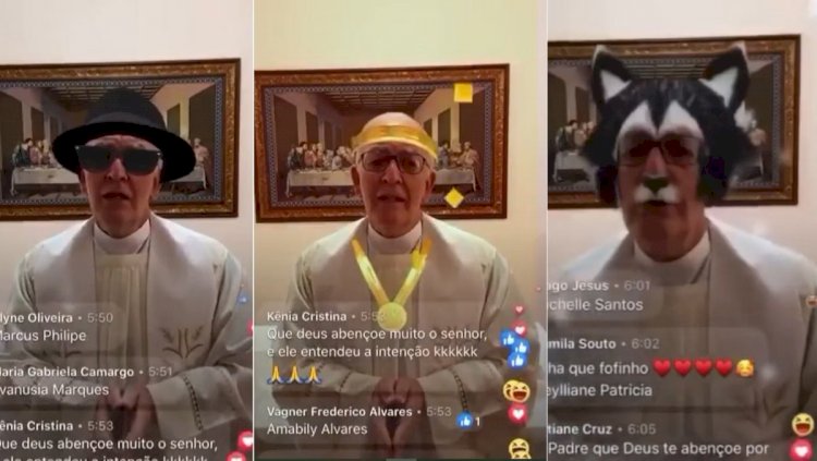 Corpo de padre que virou meme por usar filtros em bênção on-line é sepultado em MG